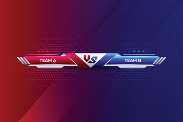 Versus vs fight competition battle screen comparison futuristic red blue gradient lower third for soccer football sports tournament background © ThemePeek