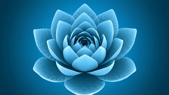 Abstract Blue Lotus Bloom Transformation from Light Tunnel