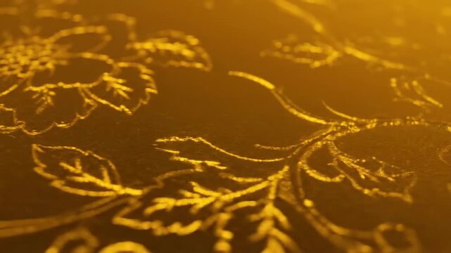 Golden Floral Pattern Background Design.