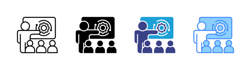 Obraz premium Training icon set multiple style collection