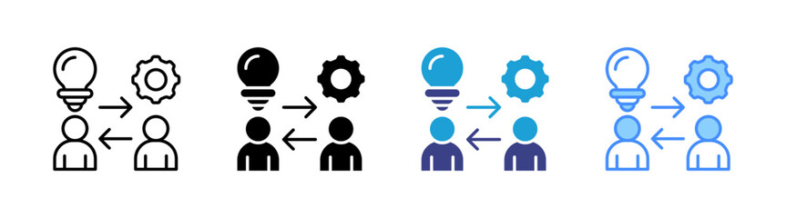 Implementation icon set multiple style collection