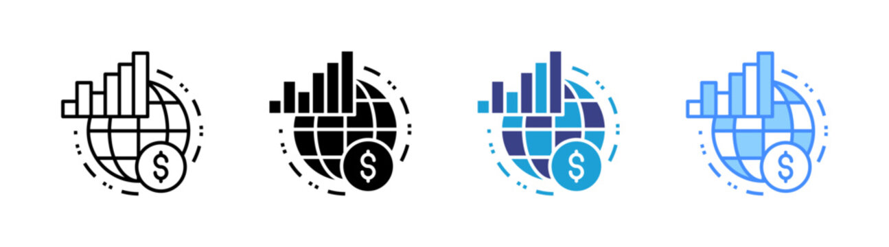 Economy icon set multiple style collection