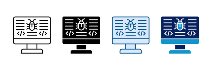 Obraz premium Code Debugging Icon Set Multiple Style Collection