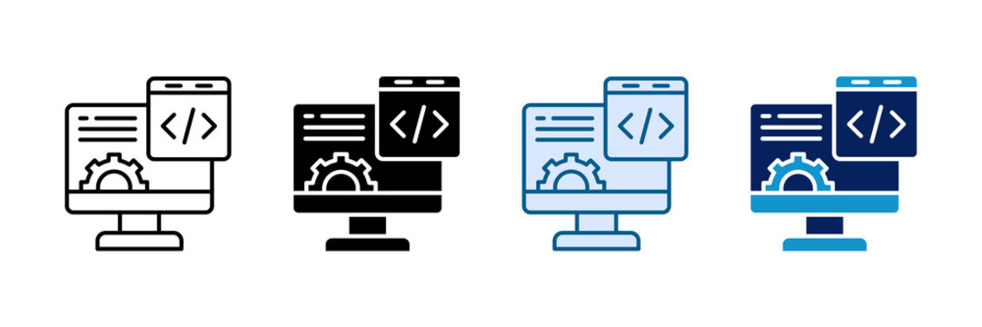 Web Development Icon Set Multiple Style Collection