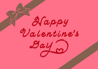 バレンタインのプレゼント　チョコレートの箱風平面デザイン　販促用ベクターイラスト