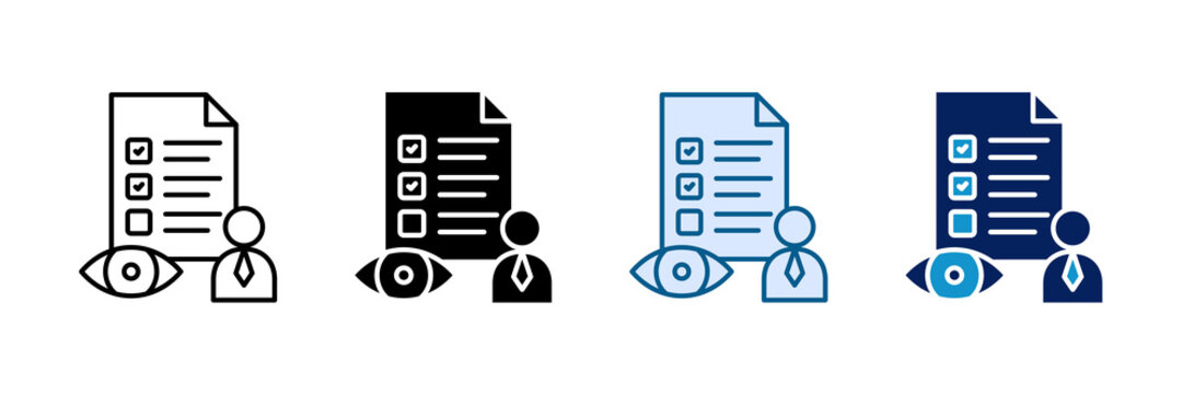 Exam Supervision Icon Set Multiple Style Collection