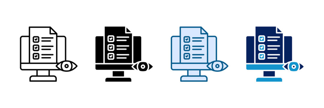 Online Proctoring Icon Set Multiple Style Collection