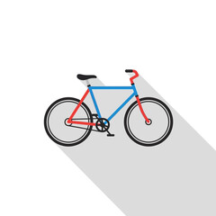 Fototapeta premium Flat design bicycle with long shadow