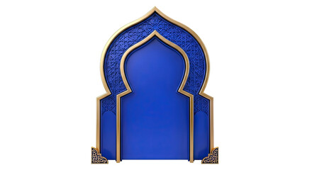 Ornate Islamic Archway Frame with Blue and Gold Design