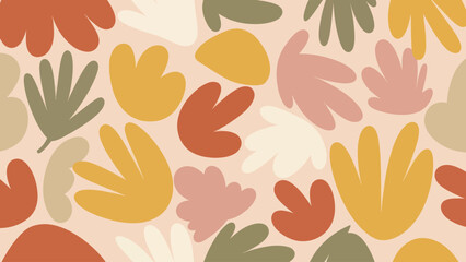 Abstract organic shapes pattern in warm earthy tones.