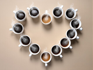 coffee in the shape of a heart