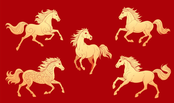 Dynamic Horse Illustration Collection for Year of the Horse