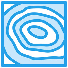 Topography Outline Blue Color Icon