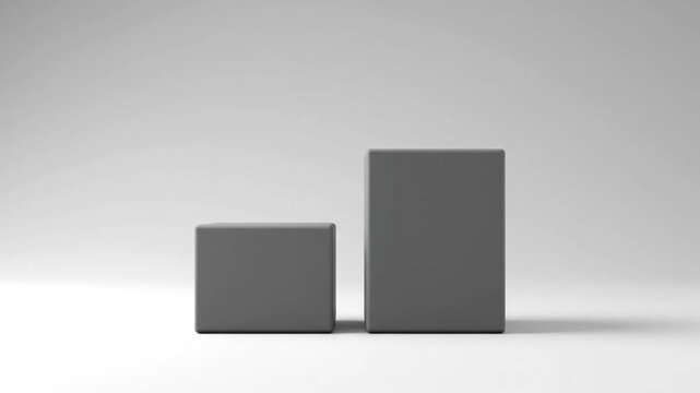 Gray Cubes on White Background.