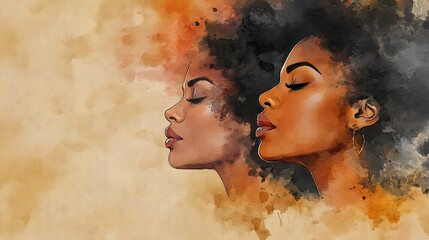 Women's history month, watercolor.