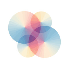 Fototapeta premium Abstract radial gradient circles overlapping, pastel color palette