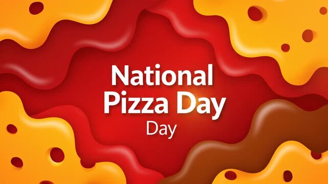 National Pizza Day Abstract Graphic Background Design