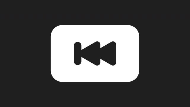 Rewind button on a dark background. Suitable for media control concepts, nostalgia themes in digital designs, ui elements.