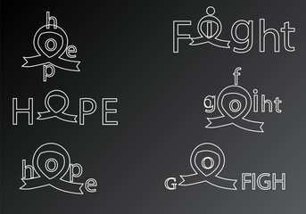 Obraz premium A collection of letters raising awareness about cancer, symbols of hope and struggle.