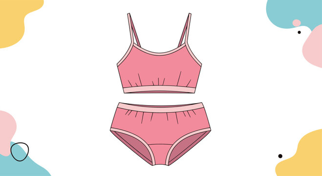A simple yet comfortable pink underwear set consisting of a bralette and briefs designed for everyday wear and gentle support.