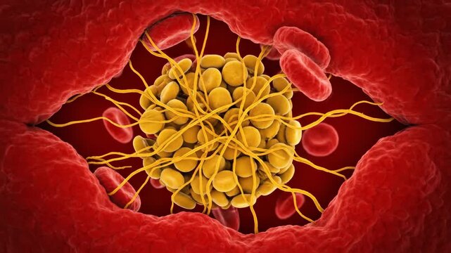 3D Visualization of Platelet Aggregation and Blood Coagulation at a Wound Site
