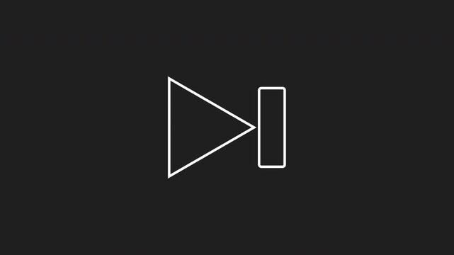 Rewind button or skip symbol in white outline for multimedia applications. Ideal for video editing, streaming platforms, and tech designs.