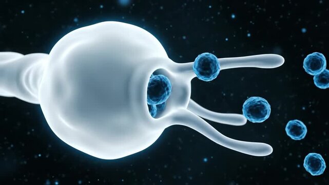 3D Visualization of White Blood Cell Engulfing Bacteria via Phagocytosis