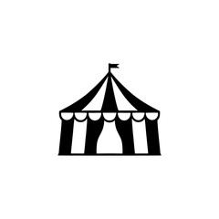Circus tend vector silhouette illustration black and white color 