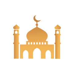 Golden Taj Mahal Inspired Mosque Architecture Icon