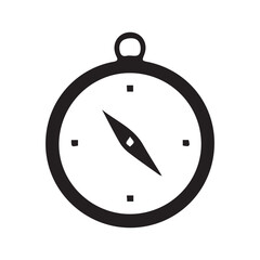 Simple Compass Navigation Tool Flat Vector Icon
