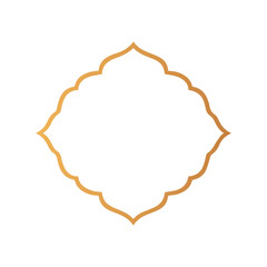 Elegant Islamic Geometric Frame Outline Decorative Shape