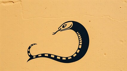 uraeus. Stylized Egyptian uraeus cobra painted on textured sandstone. event programs, museum guides, designed for cultural heritage projects and event programs, elevates cultural identity.