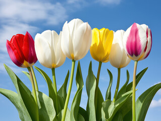 Tulip flower spring sky colorful nature garden bloom tulip flower spring sky colorful nature garden bloom fresh petal outdoor vibrant plant