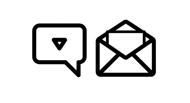 Email and Chat Message Icon for Communication and Online Notifications