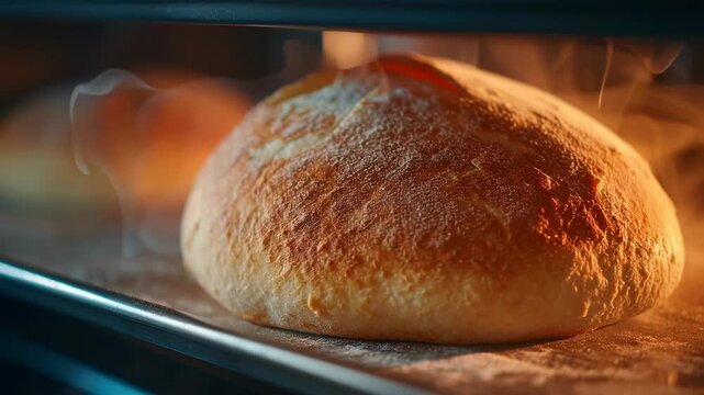 Artisan Bread Dough Rising and Browning / 焼き上がる職人仕込みのパン生地2