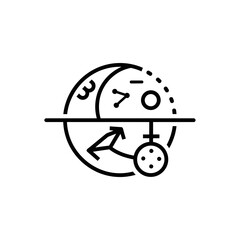 Venus symbol with arrows and circle. © MUHRODIN