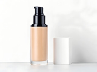 Makeup foundation bottle mockup, editable label
