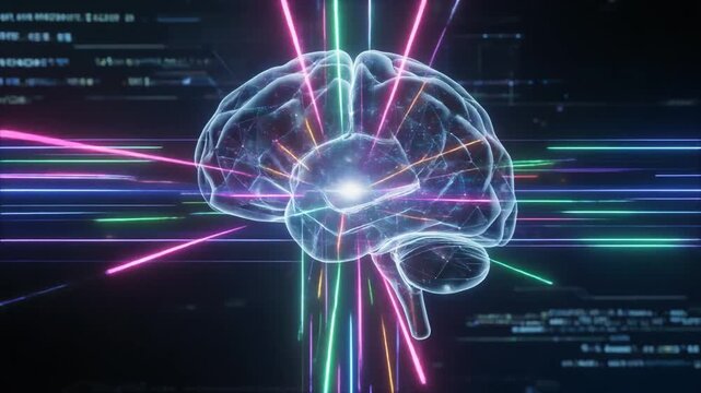 Brain ai intelligence network seamless loop macro detail tactile texture smooth cinematic motion realistic studio lighting clean neutral background shallow depth of field high detail premium commercia