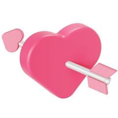Arrow heart 3D illustration
