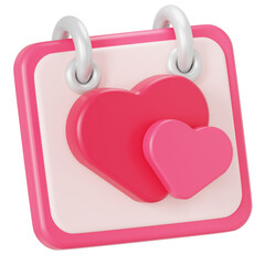 Valentine day calendar 3D illustration