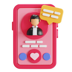 Dating app 3D illustration