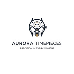 Aurora Timepieces Watch Logo Design Element.