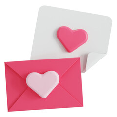 Love letter message 3D illustration