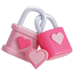 love padlock 3D illustration