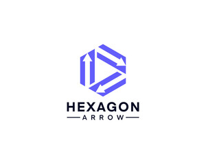 Fototapeta premium Hexagon arrow logo