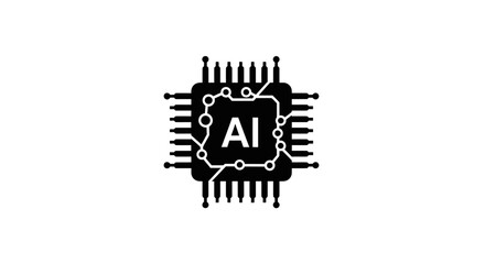 Obraz premium Artificial Intelligence Circuit Board Logo.