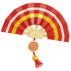 Chinese fan 3D illustration