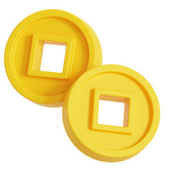 Chinese coin 3D illustration
