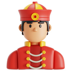 Chinese male outfit 3D illustration