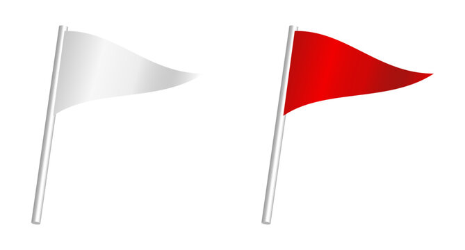 白い三角手旗と赤い三角手旗